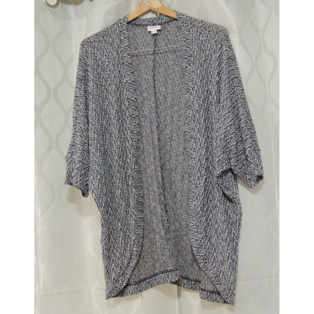 LuLaRoe Tracy Cocoon Cardigan - Cozy Black and White Ribbed Knit - S
